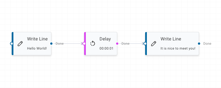 Hello World workflow created using the designer